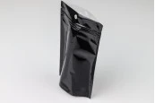 Торбички тип  Doy Pack 120x40x170 mm алуминиеви с черна задна страна, прозрачна предна част с "цип" затваряне и термозаваряване - 100 бр.