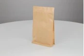 Торбички тип Doy Pack от крафт хартия, с "цип" затваряне, прозорец, вътрешна и външна прозрачна облицовка 140x60x240 mm - 50 бр