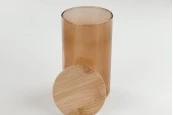 Стъклени буркани с размер  85x150 mm с дървена херметическа капачка