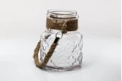 Декоративен стъклен буркан 2000 ml с дръжка без капачка с размери 110x180 mm Декоративен стъклен буркан 2000 ml с дръжка без капачка с размери 110x180 mm