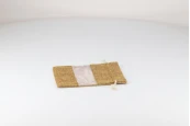 Кафява торбичка с прозорец (тюл) в бяло, с размери 130x180 mm-изображение_360