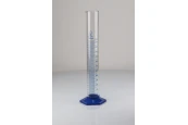 Стъклена цилиндрична измервателна тръба 250 мл, на пластмасова синя основа-изображение_360