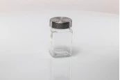 Стъклен квадратен буркан 270 мл с капачка  65х110 мм
