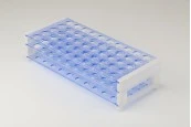 Пластмасова стойка с размери 256x113x64 mm - 50 позиции ( размер на дупката 16 mm) Пластмасова стойка с размери 256x113x64 mm - 50 позиции ( размер на дупката 16 mm)